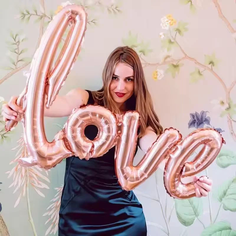 LOVE Letter Foil Mylar Balloon for Wedding Valentine's Day Anniversary Birthday Party Decor Background Arch wreath DIY Supplie