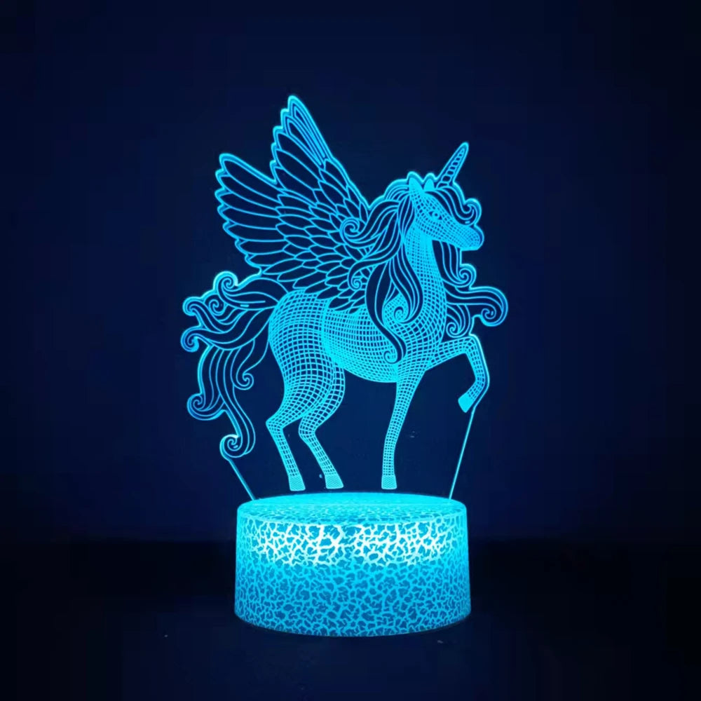 Anime 3D LED Unicorn Night Light for Kids Gifts Toys Unicorn Lamp 16 Colors Change with Remote Valentine's Day Present Birthday