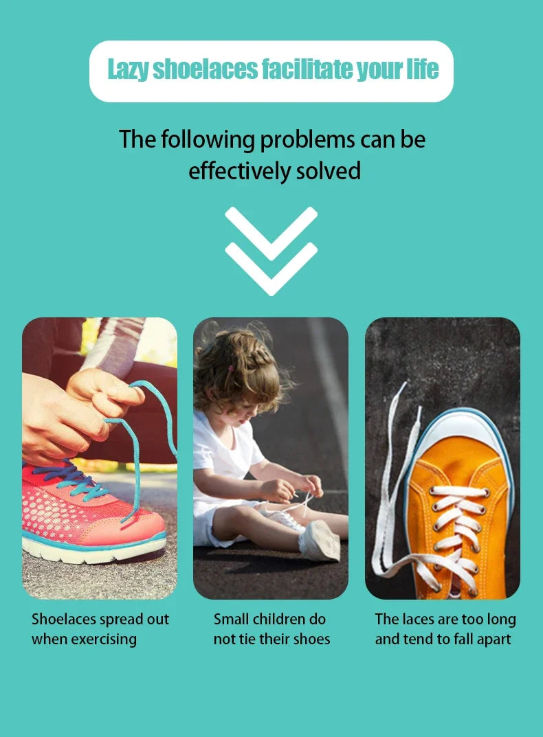 No Tie Shoe Laces Outdoor Sports Shoelaces Without Ties Elastic Laces Sneakers for Kids Adult Unisex Shoelace Shoes Accessories