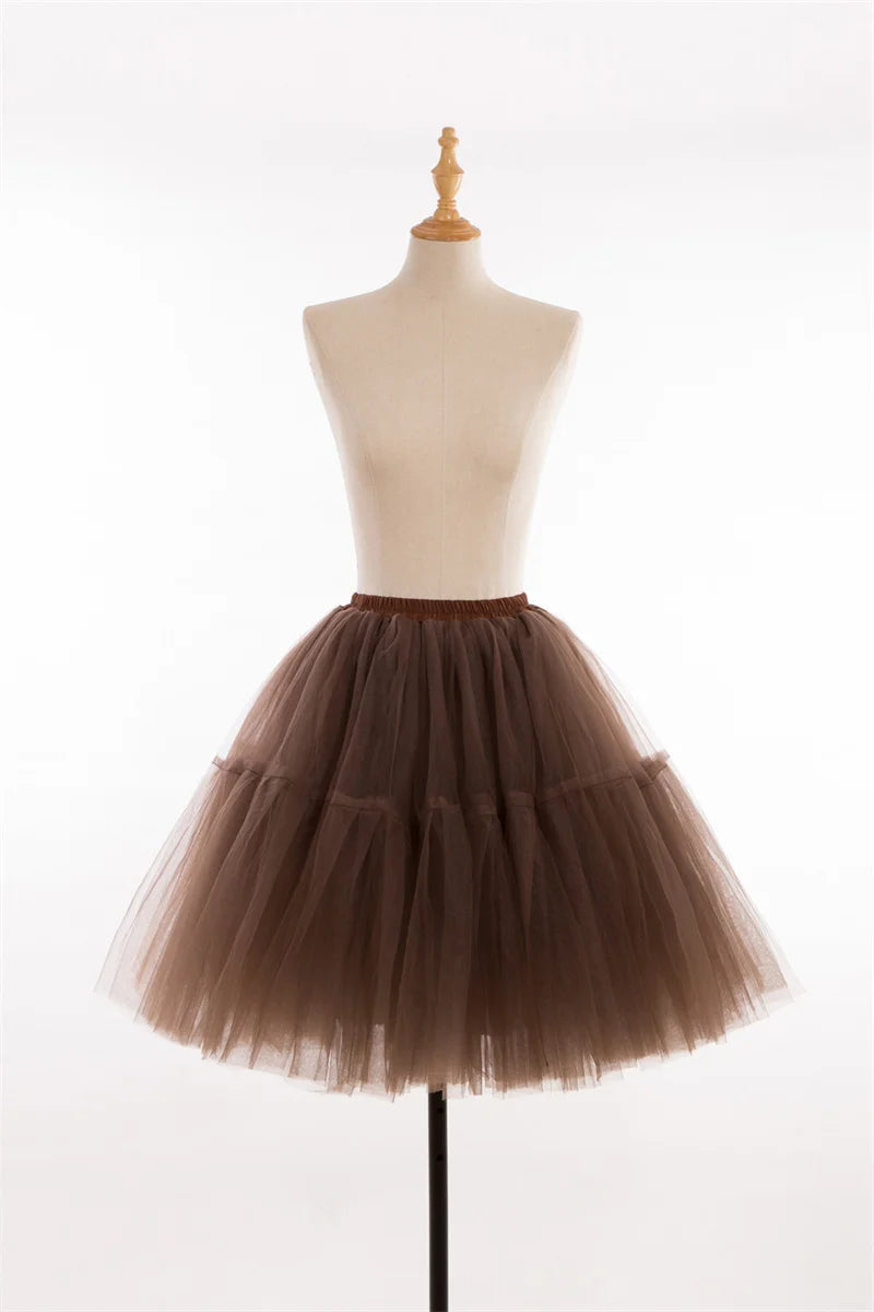MisShow Women Tutu Short Skirt High Waist Mesh Soft Tulle Skirt Puffy Pettiskirt Prom Ball Gown Party Dance Tutu Dress