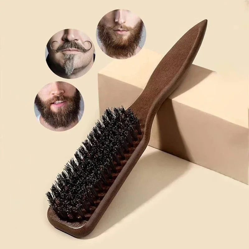 Boar Bristle Hair Brush (Unisex) - Fragrance-Free Professional Barber Styling Bristle Brush, Suitable for Thick/Fine Hair