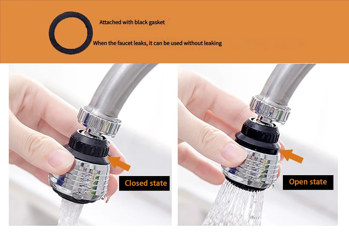 Kitchen Faucet Accessories ABS Material Faucet Extender 360° Rotating Swivel Splash-proof Faucet Adapter
