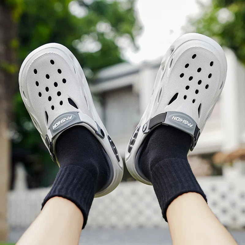 Men's New Summer Sports Sandals for Beach Wear, Non-Slip, Wear-Resistant, Closed-Toe Shoes, Sandals and Slippers