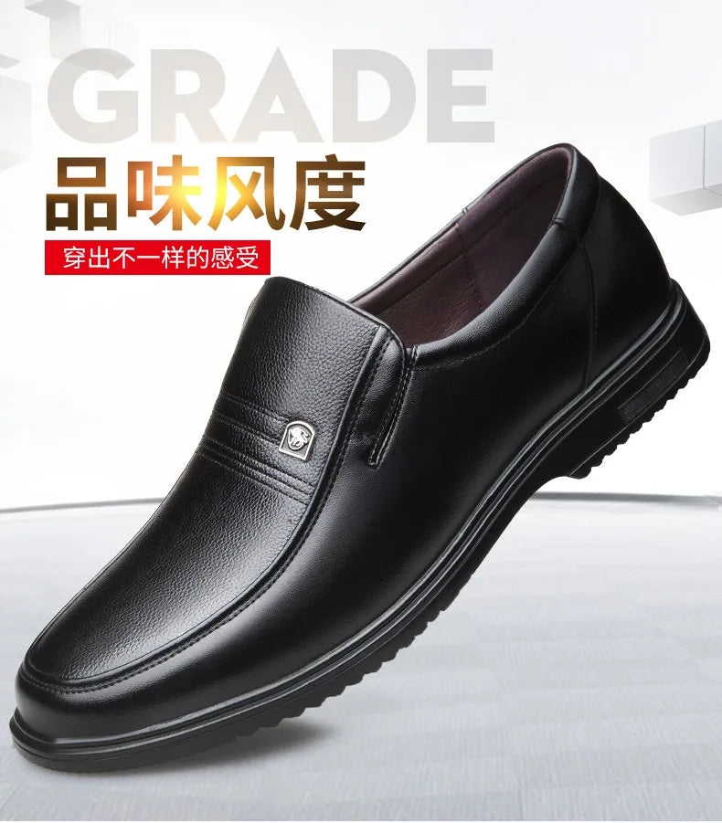 Handmade Genuine Leather Shoes Men Loafers Business Casual Shoes Classic Soft Leather Hombre Breathable Flat Shoes