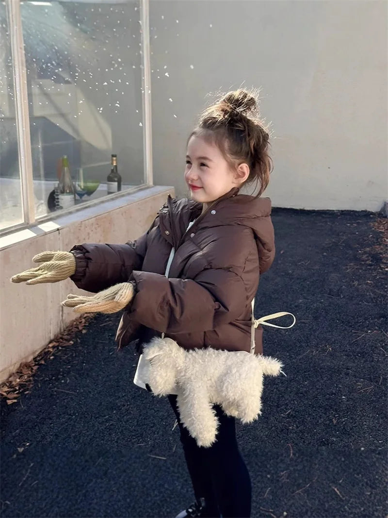 Winter Kids Warm Down Coats Autumn Children Cotton-Padded Jackets Boys Girls Clothing Baby Hooded Outerwear 3-12 Years