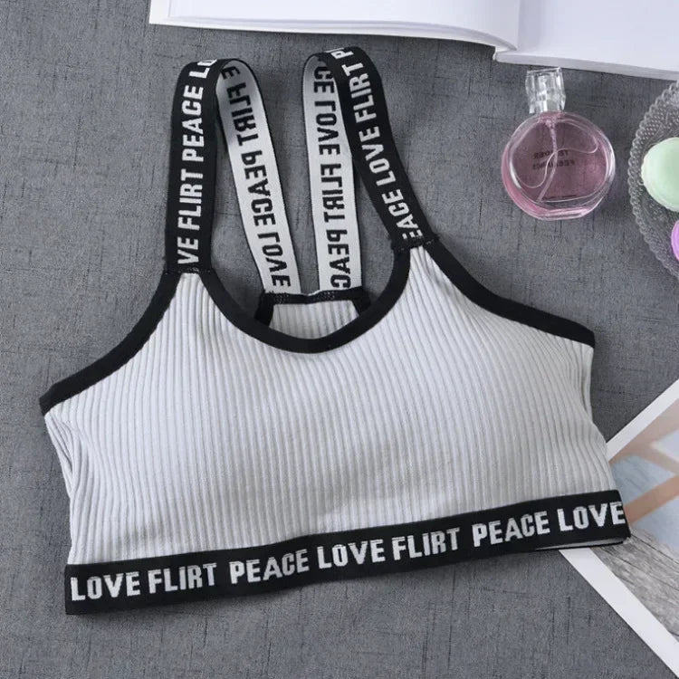 Women's Sports Bra Push Up Fitness Bra Yoga Bra Sport Underwear Running Gym Fitness Tops Black White Letters Seamless Underwear