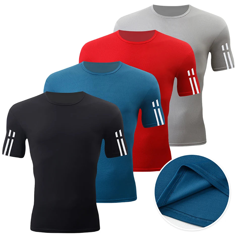 4/1/2 Pack Men's Gradient Quick-drying Sportswear Teenagers Leisure Joker Short-sleeved Multi-size Mixed-color Running Fitness T