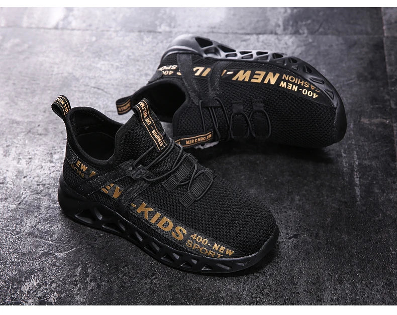 Kids Casual Low Top Lace Up Sneakers Boys Girls Breathable Lightweight Anti Slip Outdoor Walking Children Sports Running Tennis