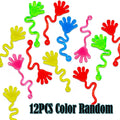 12PCS for Kids Adult Glitter Sticky Hands Mini Stretchy Stress Relief Sensory Toys Party Favors Supplies Goodie Bag Stuffers