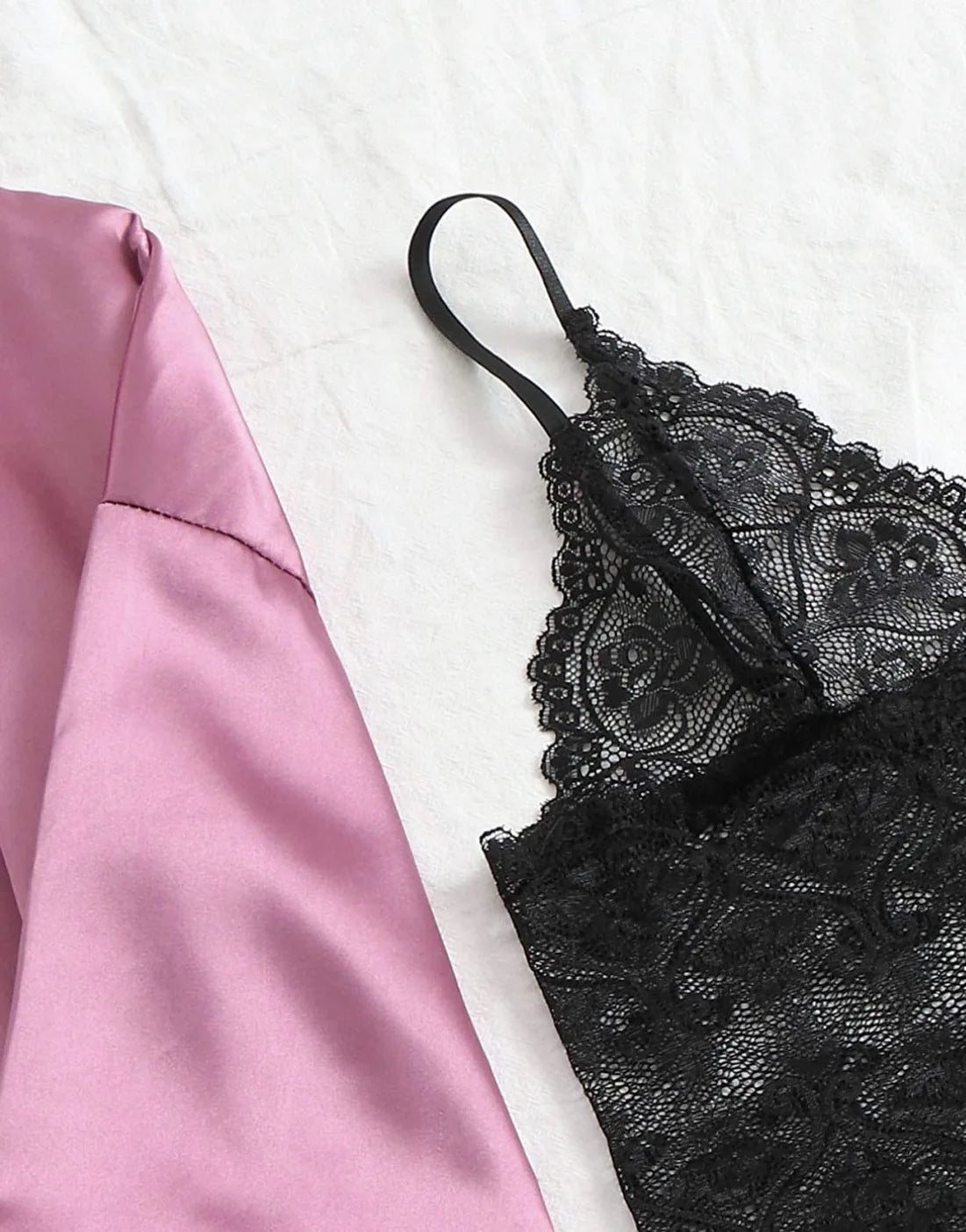 new Women's Sleep Lounge New Pajama Sets European American 4-piece set with lace satin suspender summer set for sleeping pajamas