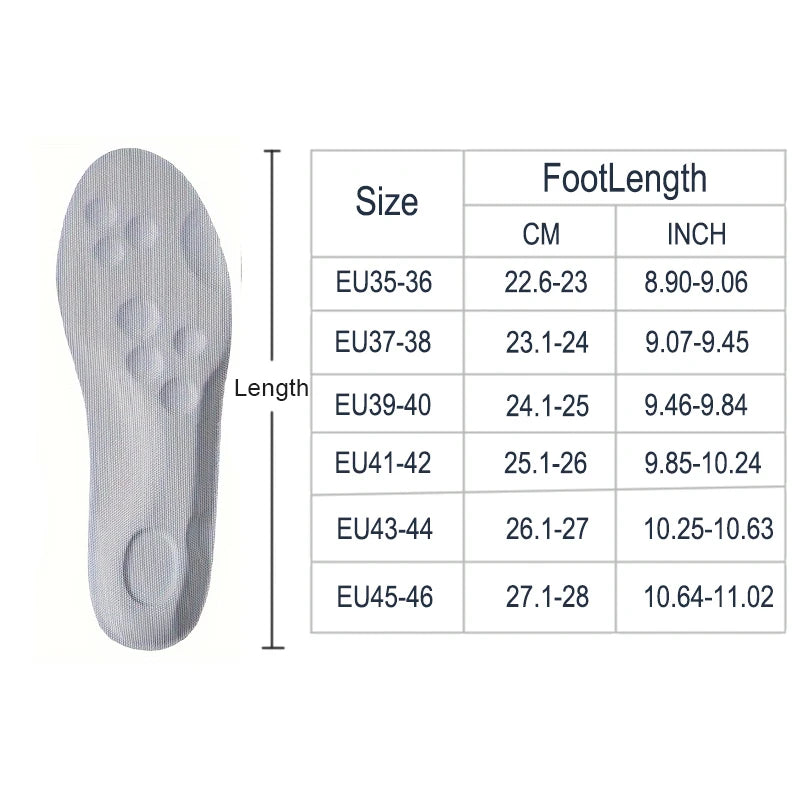 Elastic Sport Insoles – Breathable Arch Support Cushion Pads