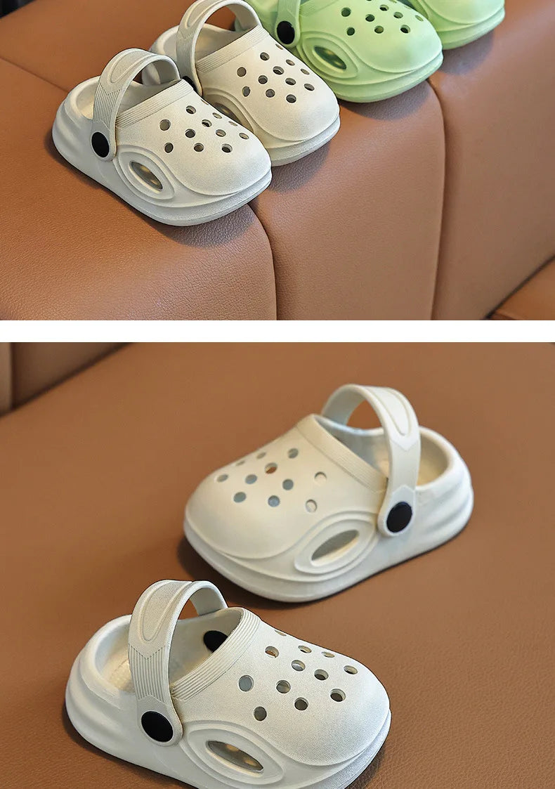2026 Kids Sandals Hole Children's Shoes Slippers Soft Anti-Skid Simple DIY Design Hole Baby Shoes Sandy Beach For Boys Girls