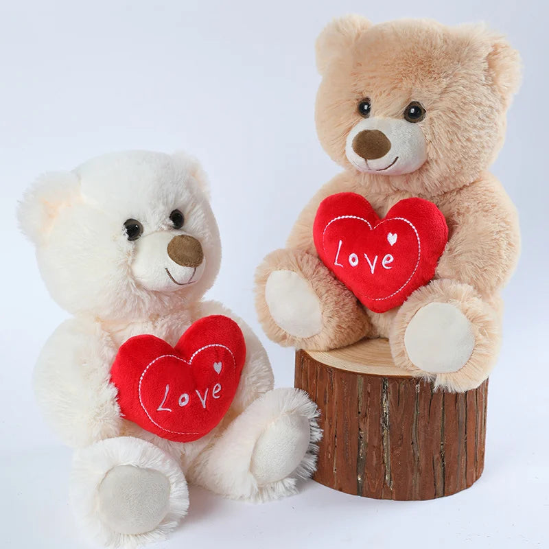 23CM Cute Heart Bear Dog Plush Toys Red Heart Print Love Creative Animal Stuffed Doll For Lovers Valentine's Day Gift