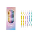 Six Birthday Candles In Various Colors, Including Curved, Rotating, Spiral Cakes, For Baking