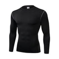 2024 Men's Long Sleeved Sports T-Shirt With High Elasticity And Quick Drying Solid Color Long Sleeves
