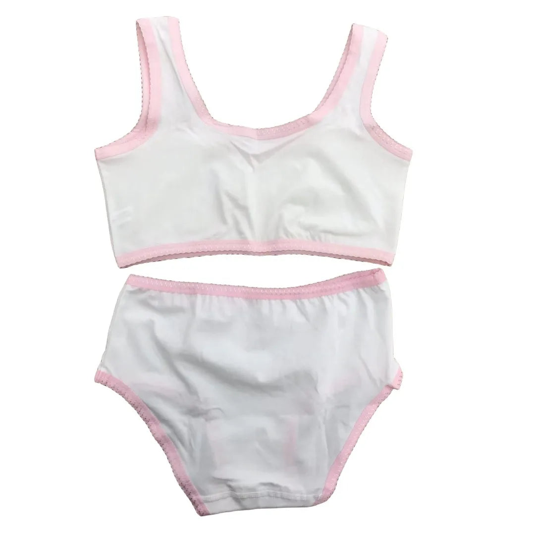 Girl Bra Boxers Set Cute Floral Strawberry Prints Teens Underwear Size 130-160 Big Girl Underwear Bra Panties Set