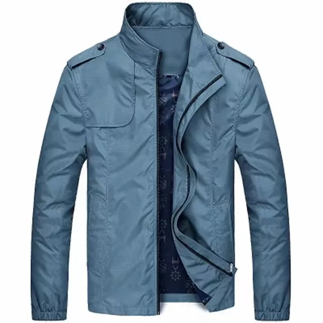 DIMUSI Men's Lightweight Coats Spring Autumn Man Waterproof Jackets Causal Men Stand Collar Windbreaker Camping Jacket Clothing