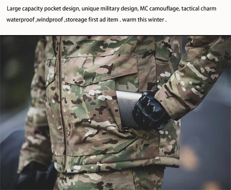 Winter Parkas Men Tactical Jackets Heating Militarmy Jacket Keep Warm Hooded Coats Windbreaker Multicam Thermal Camo Clothing