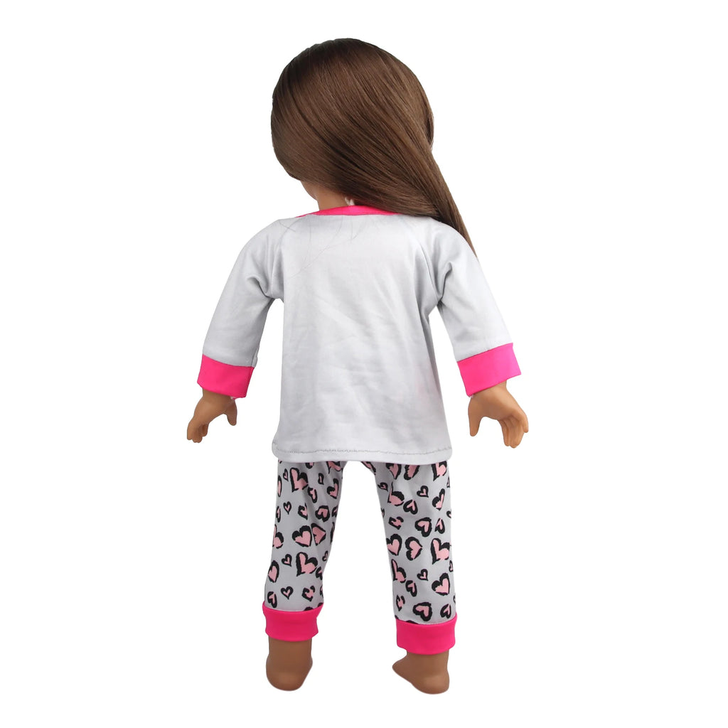 Doll Clothes Pajamas  For 43cm Baby New Born&American 18 Inch Girl Doll Unicorn Shark Cartoon Clothes Suit For Generation Doll
