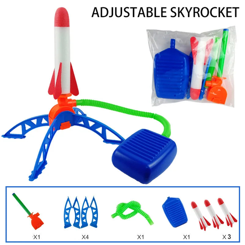 Air Rocket Foot Pump Launcher Outdoor Air Pressing Pedal Soaring Rocket Toy Kids Game suit Jumping Sport Game Kids Toy Gift