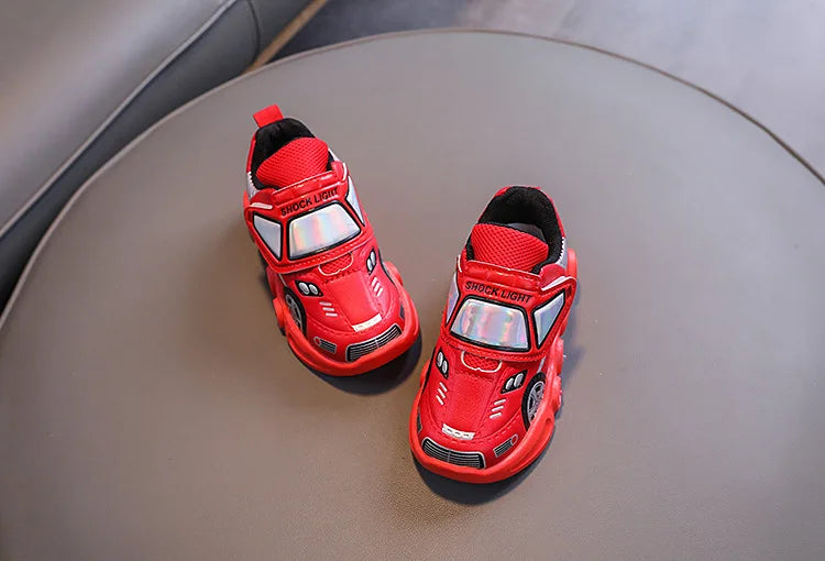 Autumn New Fashion Child Sneakers Versatile Car Cartoon Boy Shoes Comfort Thick Soled Luminous Casual Shoe Brand Sneakers Boy