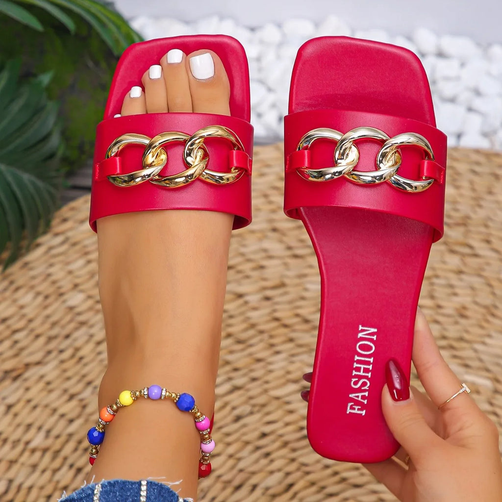 New Summer Women Slippers Rome Fashion  Designer Flat Sandals Soft Sole Sexy Shoes Women Breathable Beach Slippers Slides Women