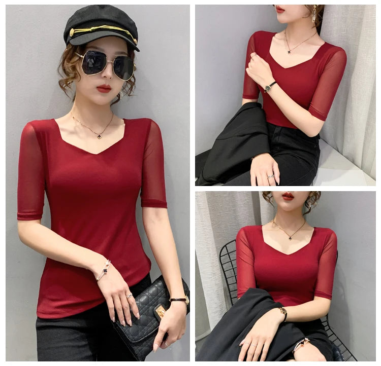 Women's Slim Fit V-Ne T-irt Me Inner Wear Top Spring Autumn Season Faionable Base irt Breathable Wear Resistant