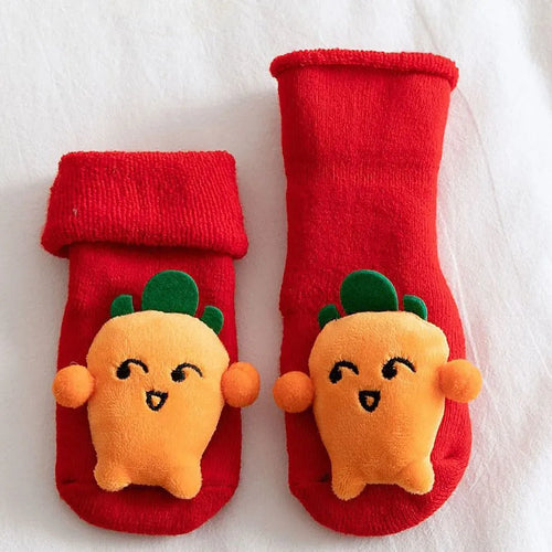 0-3 Years Children Clothing Accessories Infant Non-Skid Anti-Slip Stuff Boy Girl Floor Warm Christmas Stockings Kids Socks