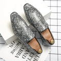 New British Style Fashion Trends Printed Leather Loafers Men Breathable Casual Shoes Men Slip-on Dating Driving Party Men Shoes