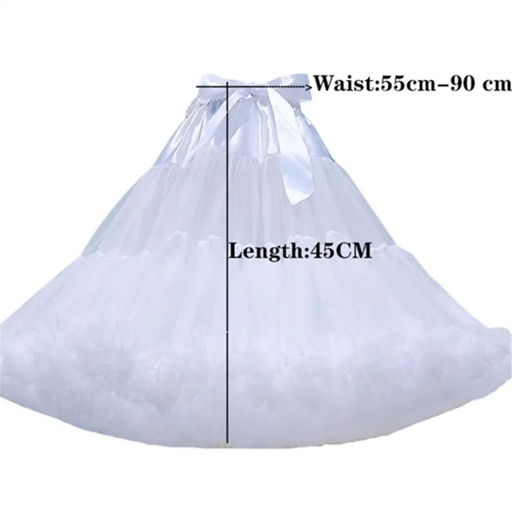 Women Flower Style Lolita Petticoats Crinoline Inner Bustle Cosplay Tutu Puffy Cancan Skirt Under Wedding Dresses