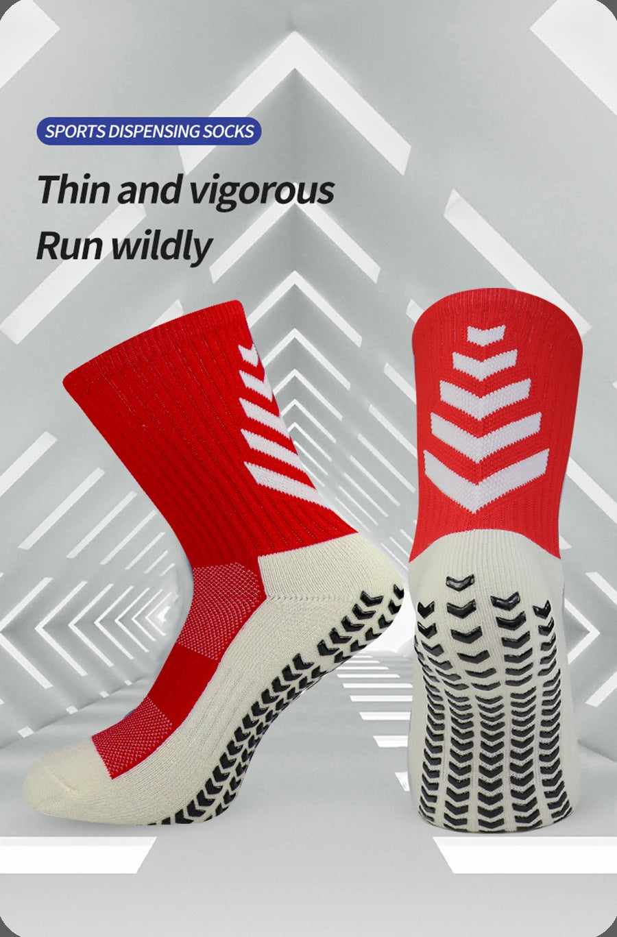 Football Socks Men Athletic Non Slip Soccer Socks Cushioned Breathable For Running Yoga Basketball Hiking Sports Grip Socks