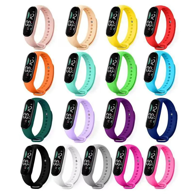 Fashion Sports Watch Electronic LED Digital Wristwatch for Women Casual Simple Silicone Touch Waterproof Bracelet Clock