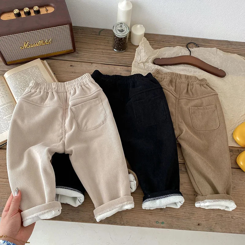 MILANCEL 2026 Spring Autumn Solid Kids Boys Straight Pants Fashion Children Clothing Trousers Brief Jeans for 1-6 Years