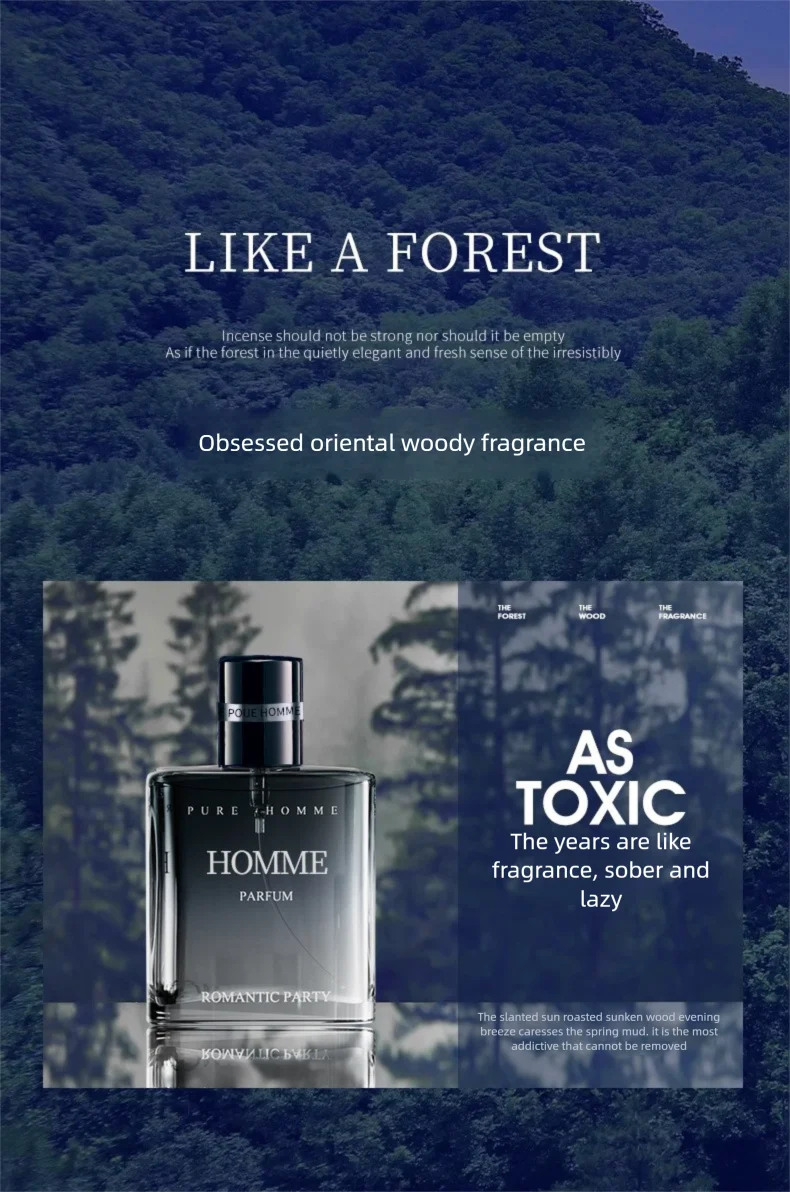 Man Perfumes Classic Pure BLUE Black EAU DE PARFUM Pheromone Perfume Azure Fragrance Body Spray for Men Gentlemen Attract Women