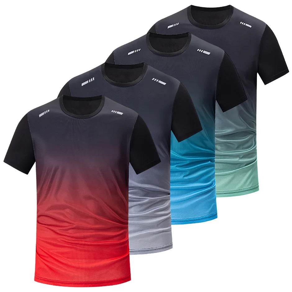 4/1/2 Pack Men's Gradient Quick-drying Sportswear Teenagers Leisure Joker Short-sleeved Multi-size Mixed-color Running Fitness T