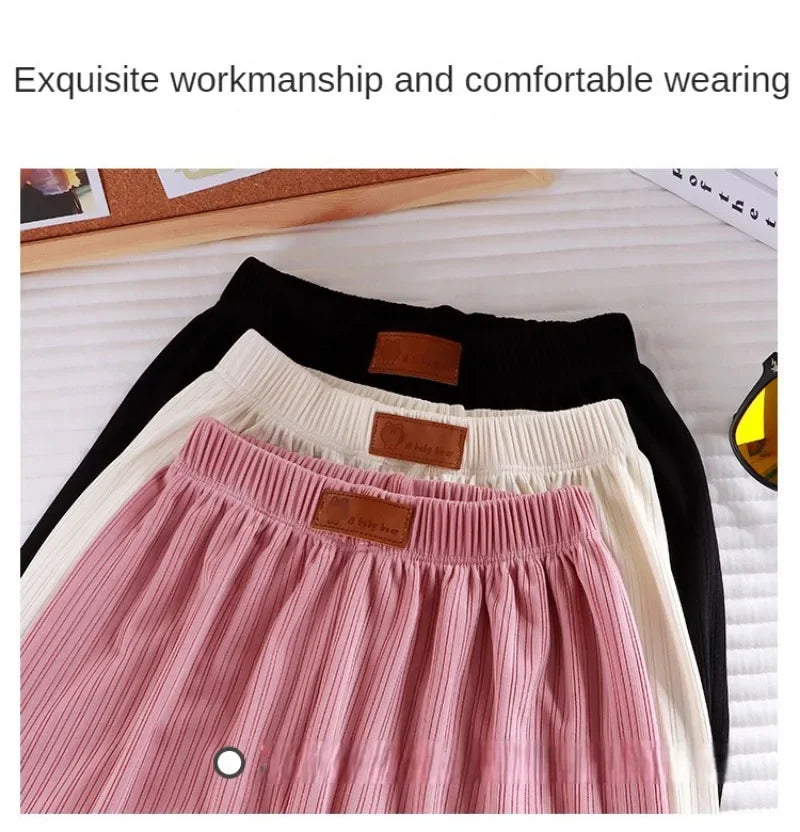 Summer Thin Breathable Prevent Mosquito Candy Color Kids Boys Girls Baby Pants