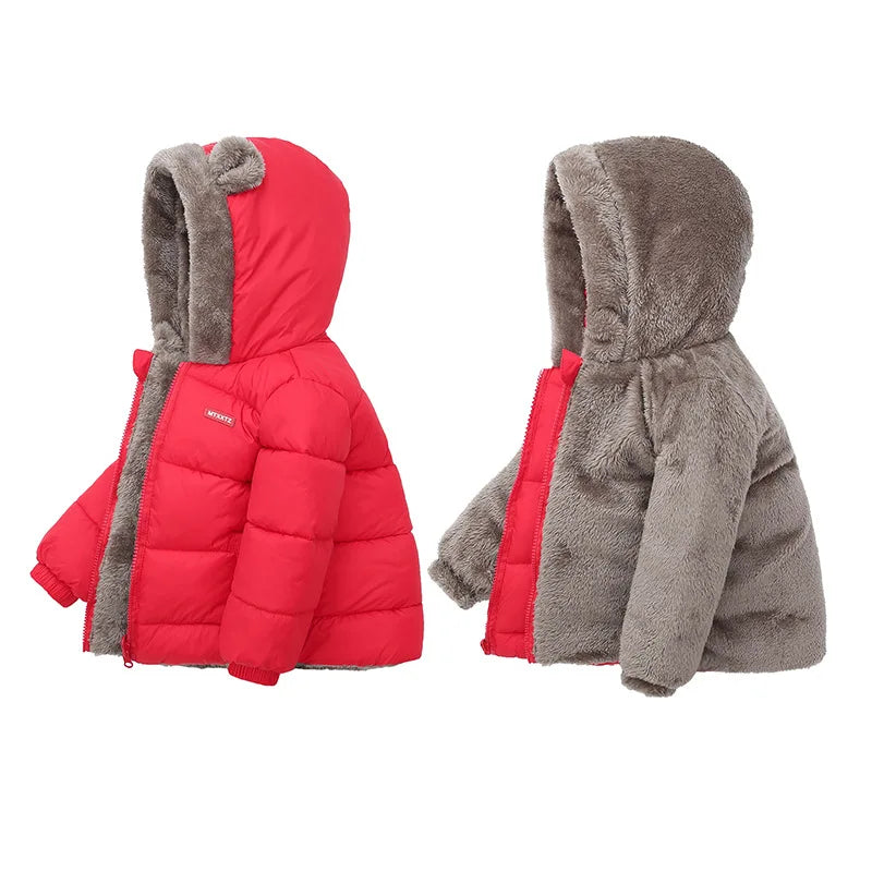 Baby hooded fleece winter jacket for boys & girls