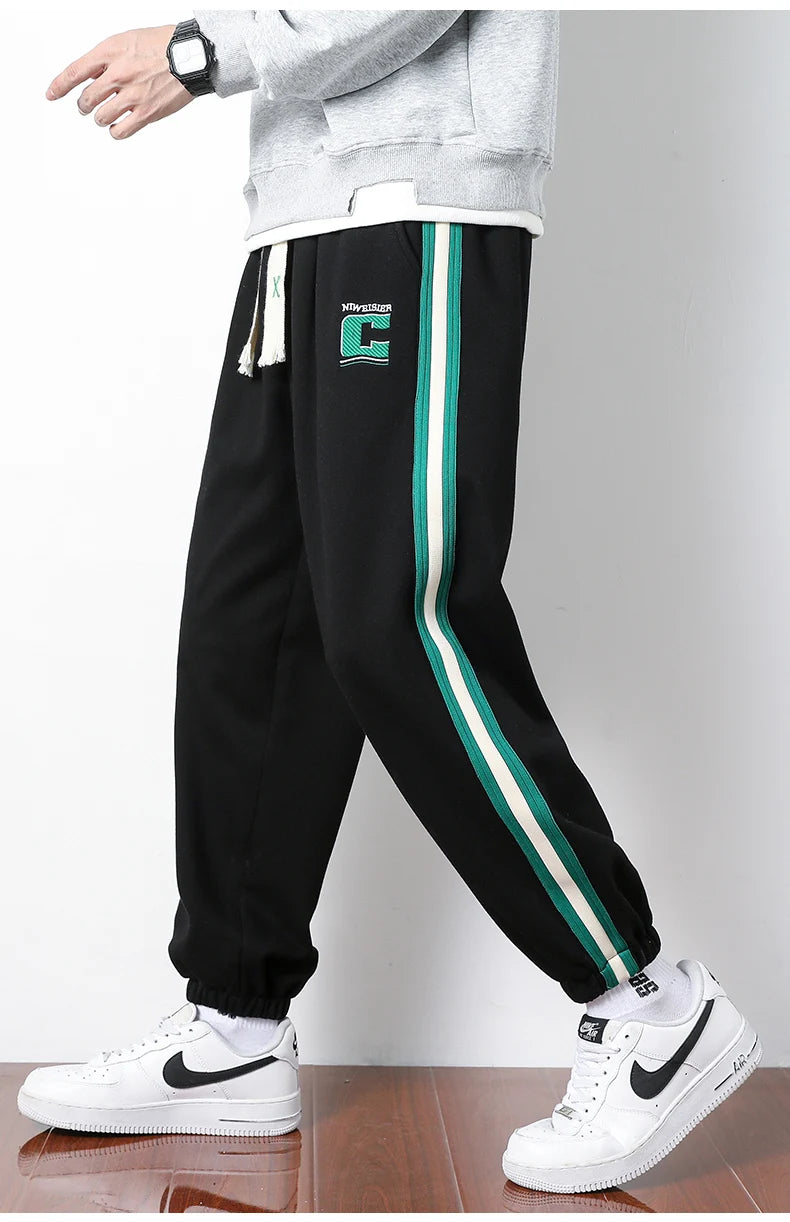 Men Long Pants Autumn and Winter Mens Casual Sweatpants Soft Sports Pants Jogging Pants Black Grey Color M-8XL YBG60