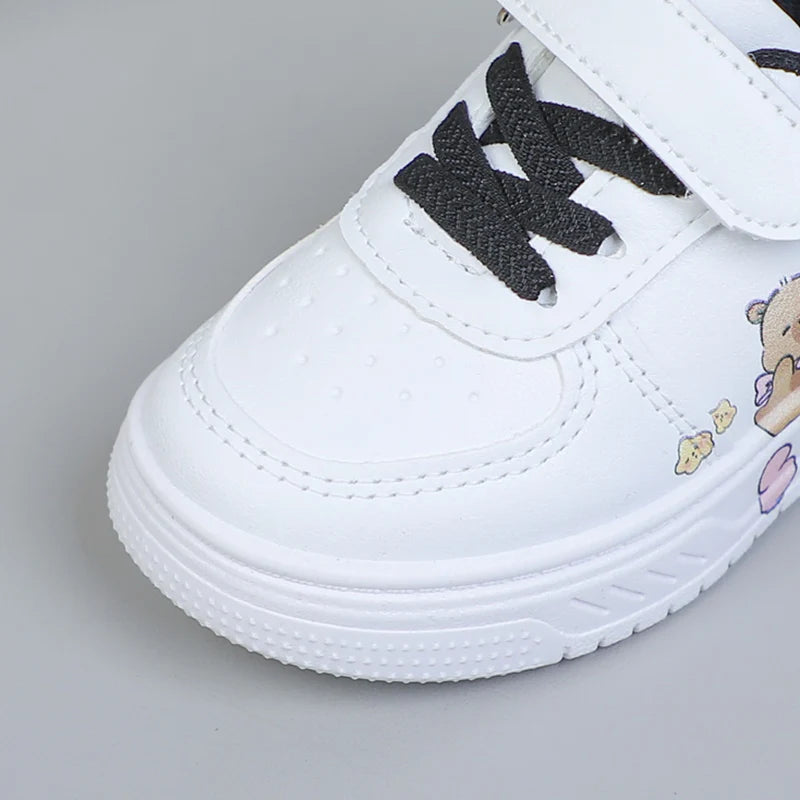 Hot Kids Girls Shoes New Children Sneakers Boys Girls Capybara Cartoon Print Casual Sport Shoe Student White Sweet Toddler Shoes