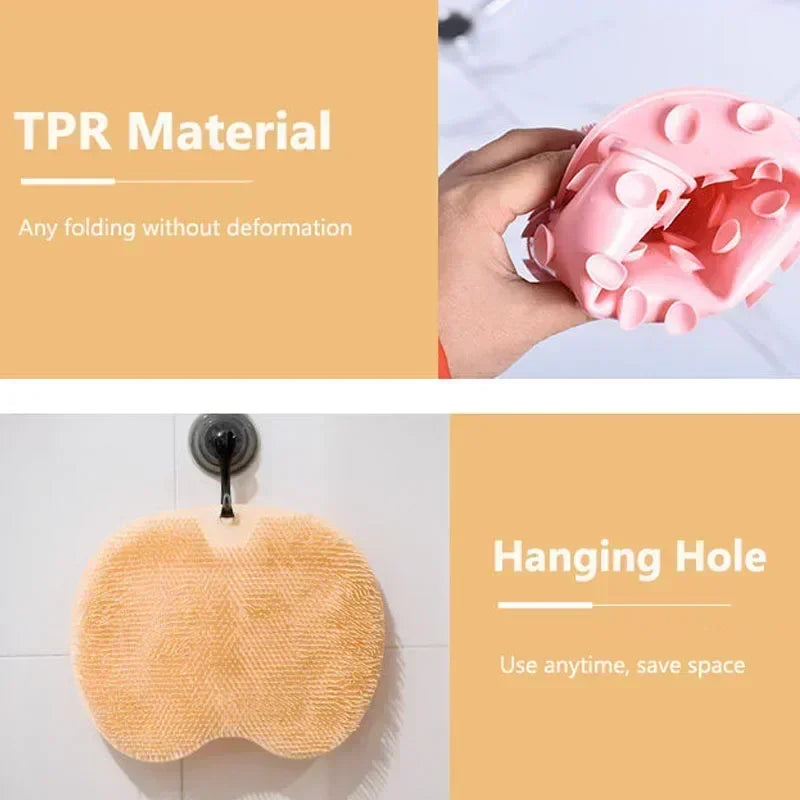 Exfoliating Foot Brush and Back Scrubber Anti-Slip Suction Cup - Deep Cleansing and Exfoliating Tool for Body Dirt Removal