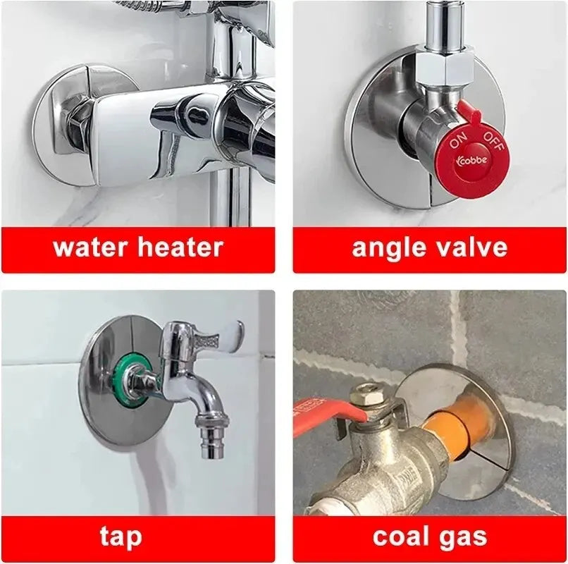 1PC Self-Adhesive Stainless Steel Faucet Decorative Cover Shower Chrome Finish Water Pipe Wall Covers Bathroom Accessories
