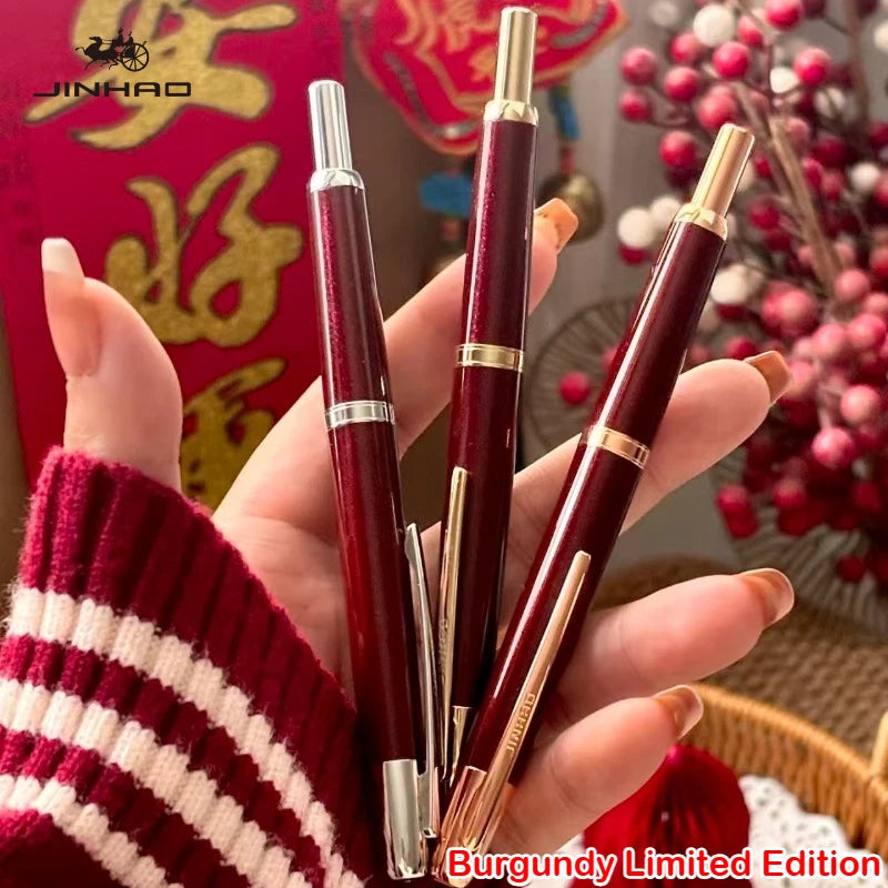 Burgundy Limited Edition!!! JINHAO 20 Press Fountain Pen Retractable Writing Ink Converter Office Supplies PK 10 A1 Stationery