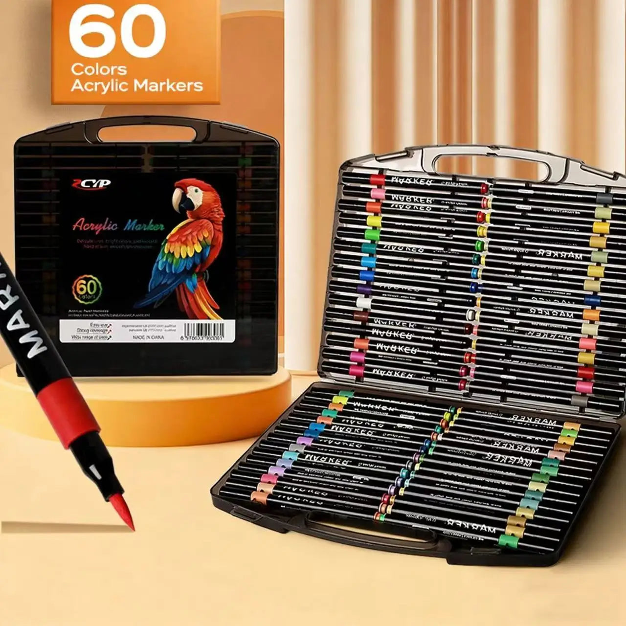 Acrylic Paint Markers with12/48/60/80Colors, Suitable for Rock, Glass, ArCeramics, Perfect for Crafts And SchoolSupplies