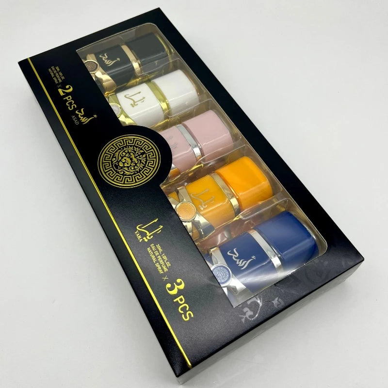 5PCS 30ML Unisex Perfume Woman Man Original Long Lasting ASAD YARA Perfumes Set Female Fragrance Arab Parfume Gift