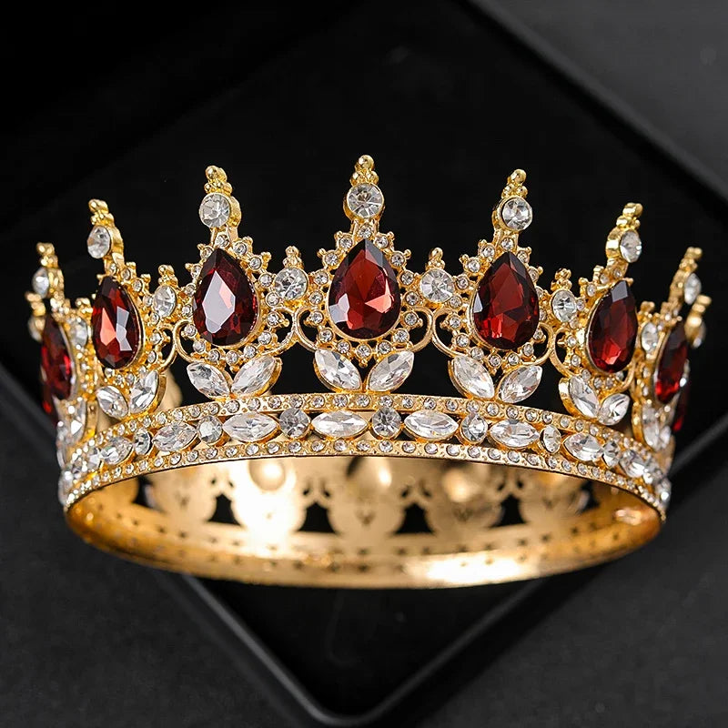 Baroque Crystal Tiaras And Crowns Rhinestone Prom Diadem Headband Crown Bridal Wedding Hair Accessories Jewelry Crown Tiara Gift