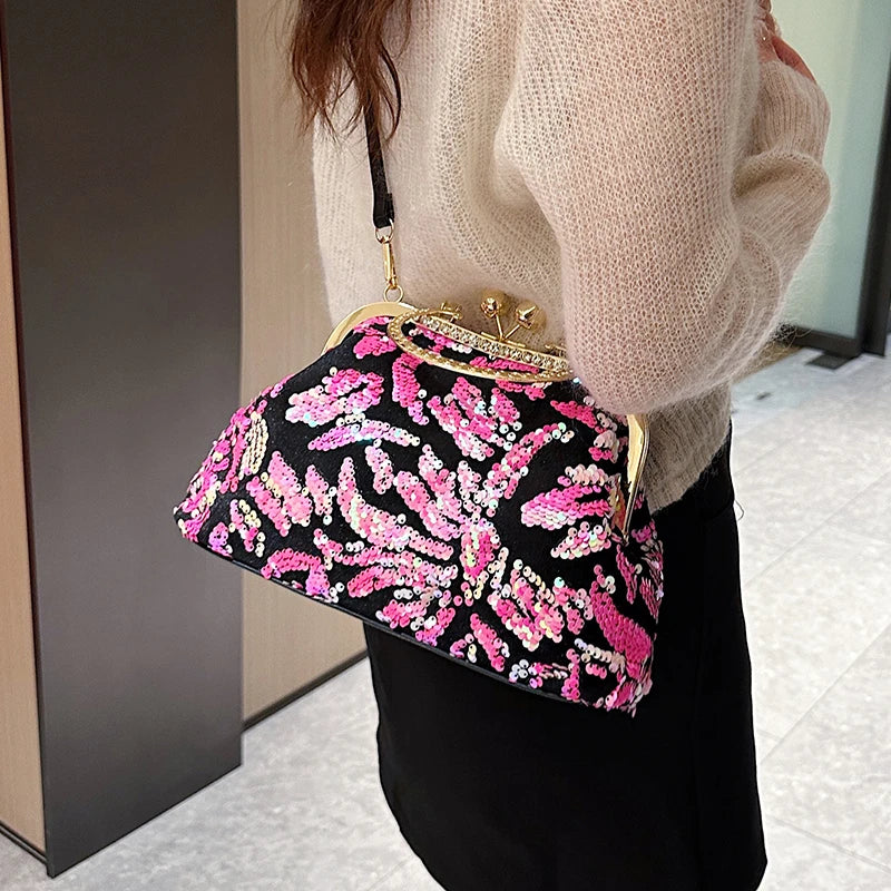 Fashion Paillette Evening Bag Women Glittering Clutch Purse Handbag Designer Luxury Wallets Party Female Shoulder Crossbody Bag