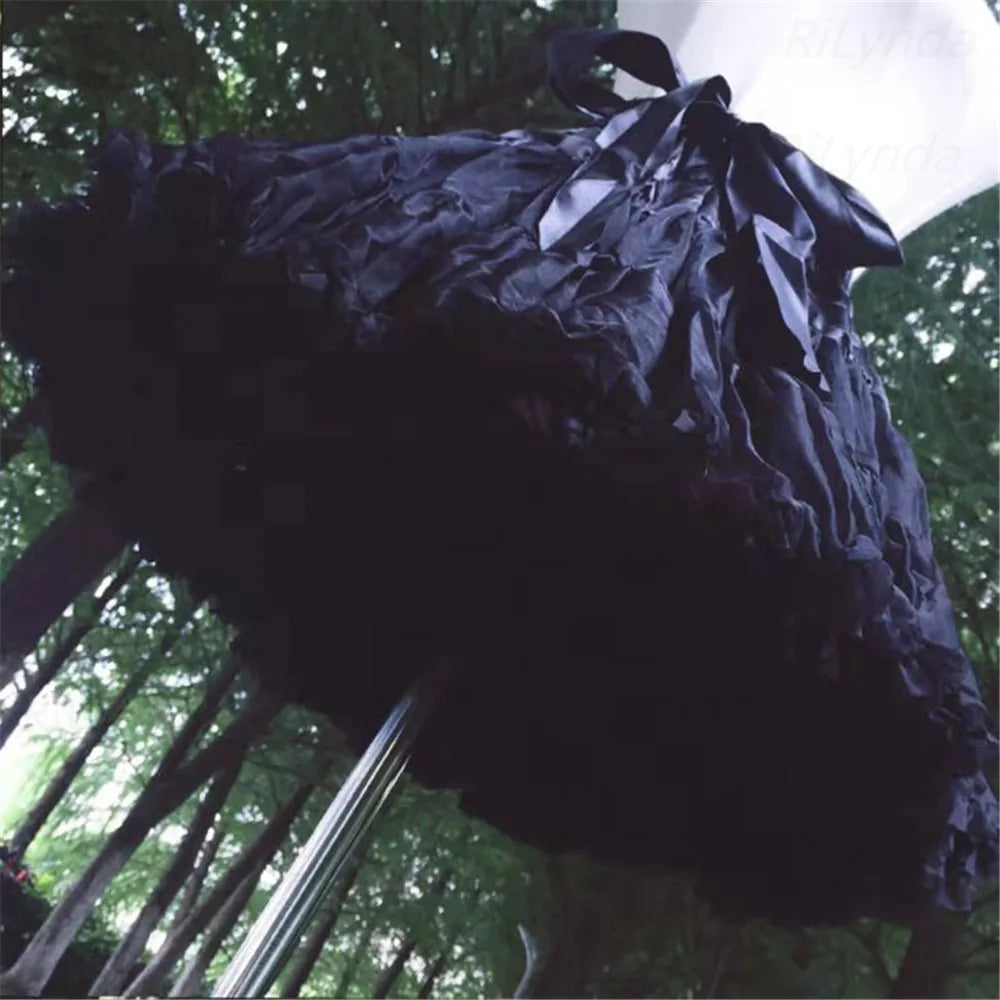 Women Flower Style Lolita Petticoats Crinoline Inner Bustle Cosplay Tutu Puffy Cancan Skirt Under Wedding Dresses