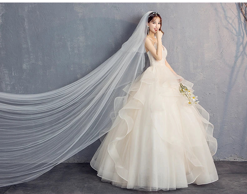 Customized Wedding Dresses New Wedding Gown for Bride Plus Size Wedding Dress Vestido Da Noiva Lace Up