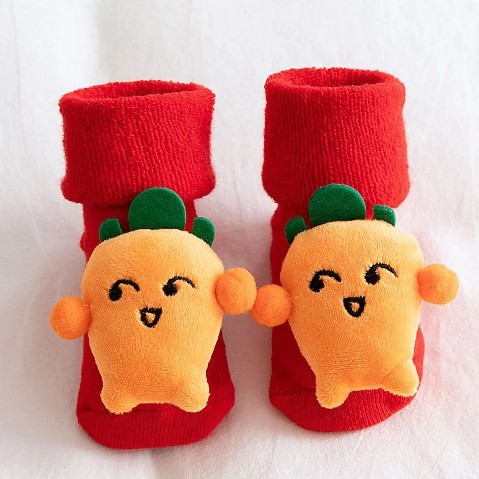 0-3 Years Children Clothing Accessories Infant Non-Skid Anti-Slip Stuff Boy Girl Floor Warm Christmas Stockings Kids Socks