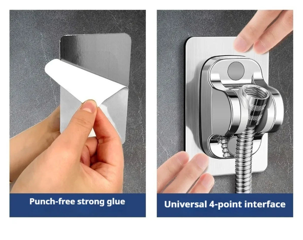 Universal Showerhead Holder Bracket Wall Mounted Punch Free Household Adjustable Shower Self Adhesive Bathroom Accessories